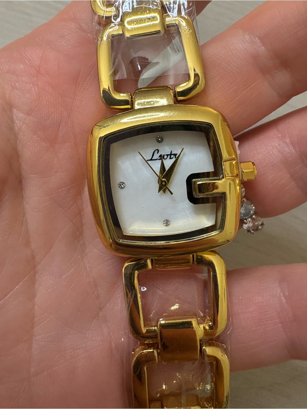 Gold-Tone Square Link Women's Watch - Picture 3 of 6